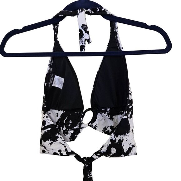 Carmen Marc Valvo Black Splash O Ring Halter Bikini Size S - Picture 6 of 11
